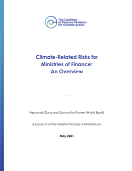 Climate-Related Risks for Ministries of Finance