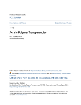 Acrylic Polymer Transparencies