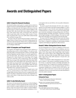 Awards and Distinguished Papers