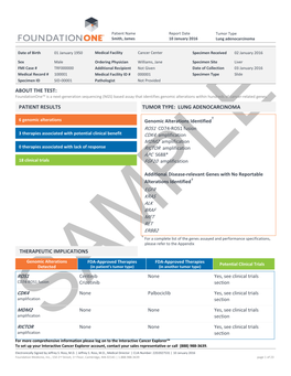 Lung Adenocarcinoma Therapeutic Implications