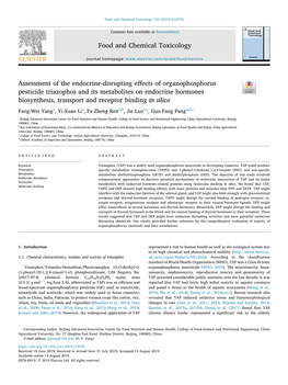 Assessment of the Endocrine-Disrupting Effects Of