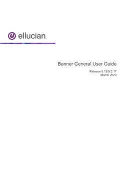 Banner General User Guide