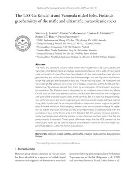 Geochemistry of the Mafic and Ultramafic Metavolcanic Rocks