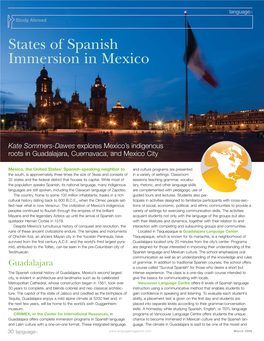 States of Spanish Immersion in Mexico