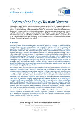 Review of the Energy Taxation Directive