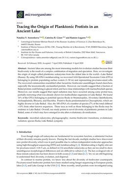 Tracing the Origin of Planktonic Protists in an Ancient Lake