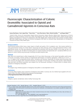 Fluoroscopic Characterization of Colonic Dysmotility Associated to Opioid and Cannabinoid Agonists in Conscious Rats