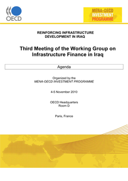 Working Group on Infrastructure Finance in Iraq, Meeting 1