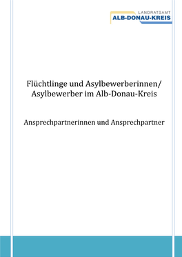 Flüchtlinge Und Asylbewerberinnen/ Asylbewerber Im Alb-Donau-Kreis