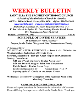 Weekly Bulletin