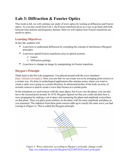 Diffraction Fourier Optics