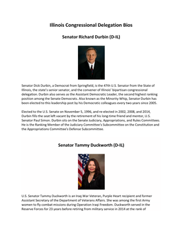 Illinois Congressional Delegation Bios