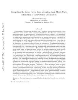 Computing the Bayes Factor from a Markov Chain Monte Carlo