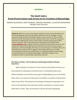 The Quilt Index: from Preservation and Access to Co-Creation of Knowledge