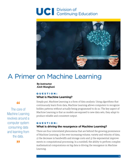A Primer on Machine Learning