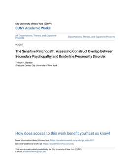 Assessing Construct Overlap Between Secondary Psychopathy and Borderline Personality Disorder
