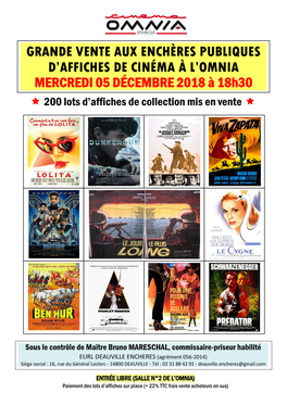 Grande Vente Aux Enchères Publiques D'affiches De