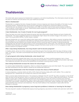 Thalidomide and Pregnancy