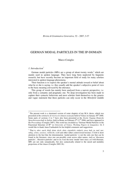 German Modal Particles in the Ip-Domain