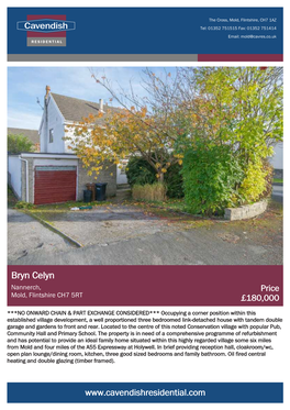 Bryn Celyn Nannerch, Price Mold, Flintshire CH7 5RT £180,000