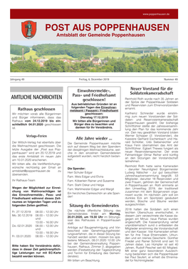 POST AUS POPPENHAUSEN Amtsblatt Der Gemeinde Poppenhausen