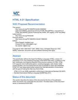 HTML 4.01 Specification
