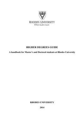 Higher Degree Guide