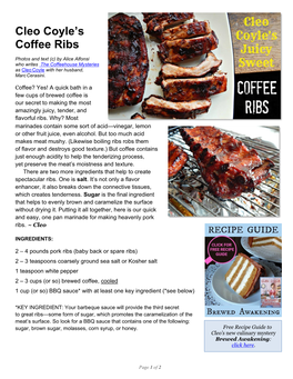 Cleo Coyle's Coffee Ribs