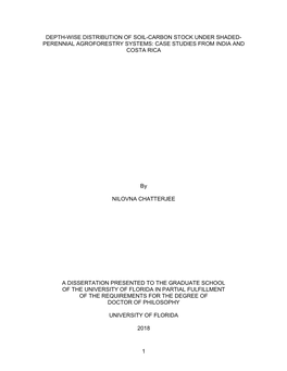 Depth-Wise Distribution of Soil-Carbon Stock Under Shaded- Perennial Agroforestry Systems: Case Studies from India and Costa Rica