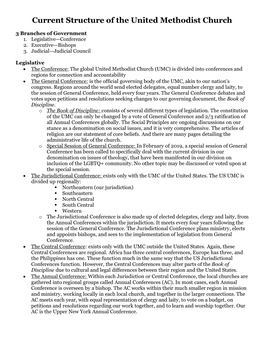 Current Structure of the United Methodist Church