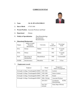 Dr. R. JEYACHANDRAN 2. Date of Birth