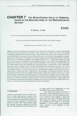 The Mysid-Feeding Guild of Demersal Fishes in the Brackish Zone of the Westerschelde Estuary