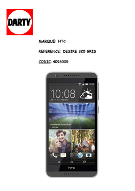 HTC Desire 820 Guide De L'utilisateur 2 Contenu Contenu