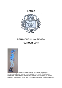 A M D G Beaumont Union Review Summer 2018