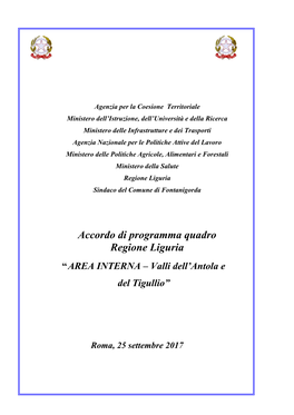 Accordo Di Programma Quadro Regione Liguria