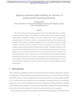 Applying Expression Profile Similarity for Discovery of Patient-Specific