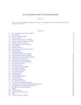 Cs 255 (Introduction to Cryptography)