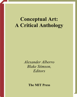 Conceptual Art: a Critical Anthology