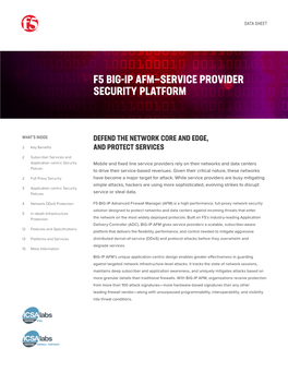F5 Big-Ip Afm—Service Provider Security Platform