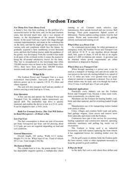 Fordson Tractor