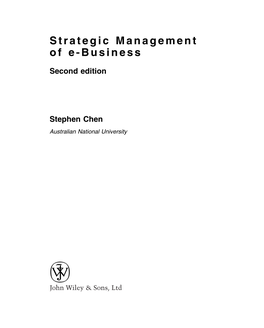 Strategic Management of E-Business