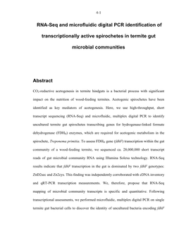 RNA-Seq and Microfluidic Digital PCR Identification of Transcriptionally Active Spirochetes in Termite Gut Microbial Communities