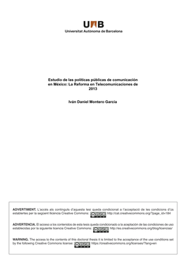 Estudio De Las Políticas Públicas De Comunicación En México: La Reforma En Telecomunicaciones De 2013