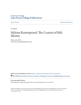 Sikhism Reinterpreted: the Creation of Sikh Identity