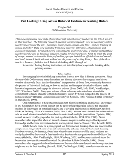 Past Looking: Using Arts As Historical Evidence in Teaching History