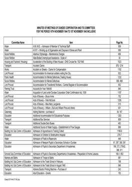 Minutes of Meetings of Dundee Corporation and Its Committees for the Period 10Th November 1944 to 1St November 1945 Inclusive