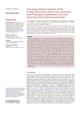 Late-Stage Tectonic Evolution of the Al-Hajar Mountains