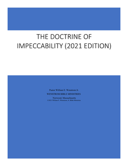 The Doctrine of Impeccability (2021 Edition)