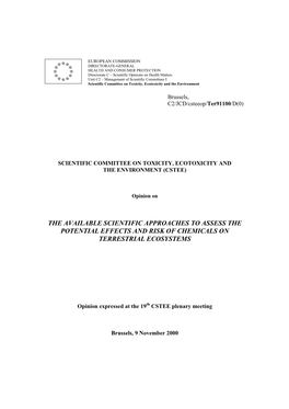 Scientific Committee on Toxicity, Ecotoxicity and the Environment