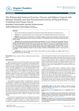 The Relationship Between Fructose, Glucose and Maltose Content With